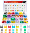 - 50019R 272Pcs Standard & Mini & Low Profile Mini Blade Fuse Assortment, 2A 5A 10A 15A 20A 25A 30A 35A Replacement Fuses for Car Boat Truck SUV Automotive