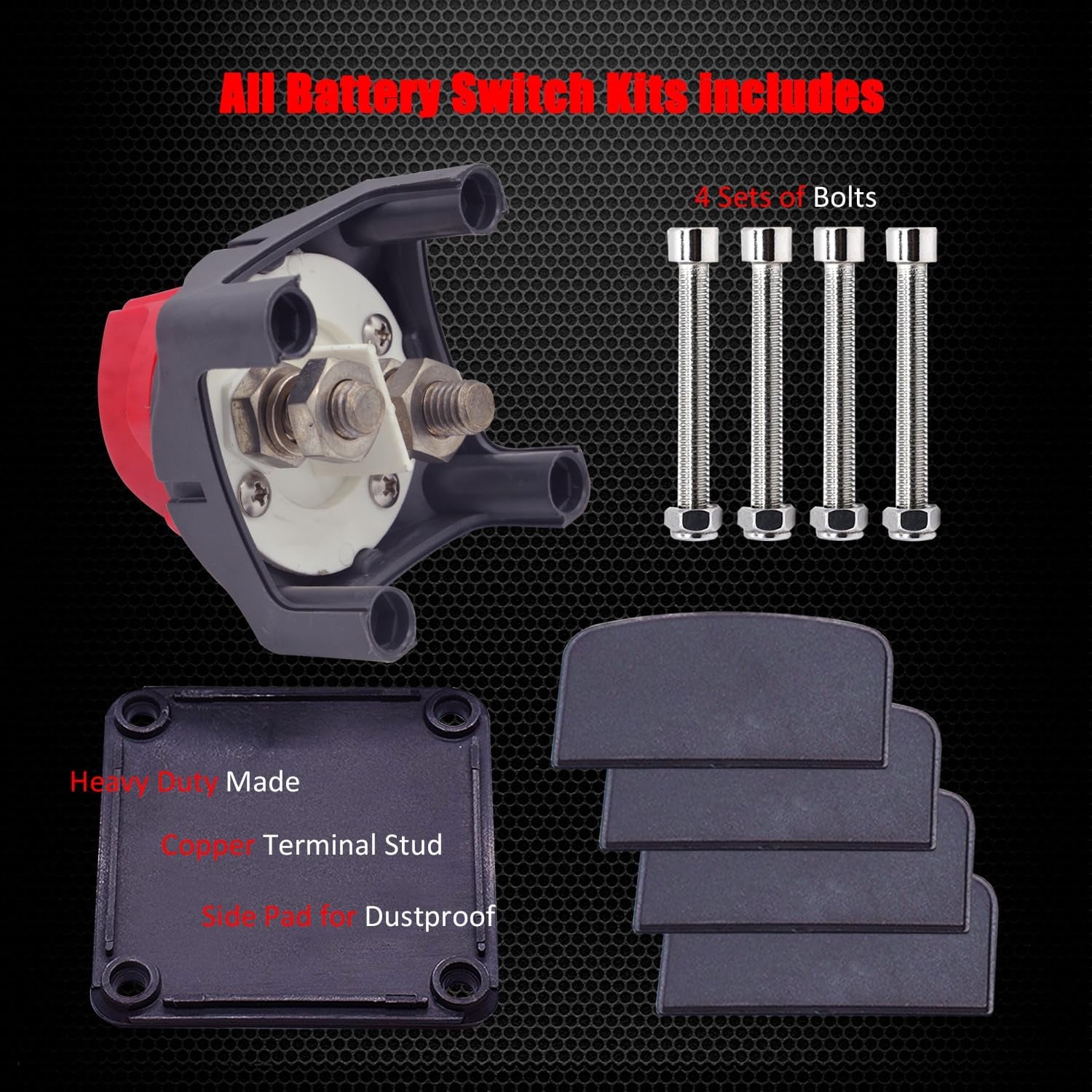 Battery Switch, 12-48 V Battery Power Cut Master Switch Disconnect Isolator for Car, Vehicle, RV and Boat (On/Off)