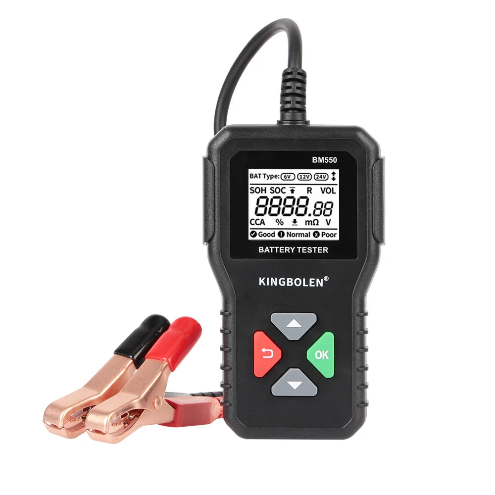 100-2000 CCA Black Car Battery Tester BM550 Car Battery Tool 6V 12V 24V Battery System Detect Auto Battery Analyzer