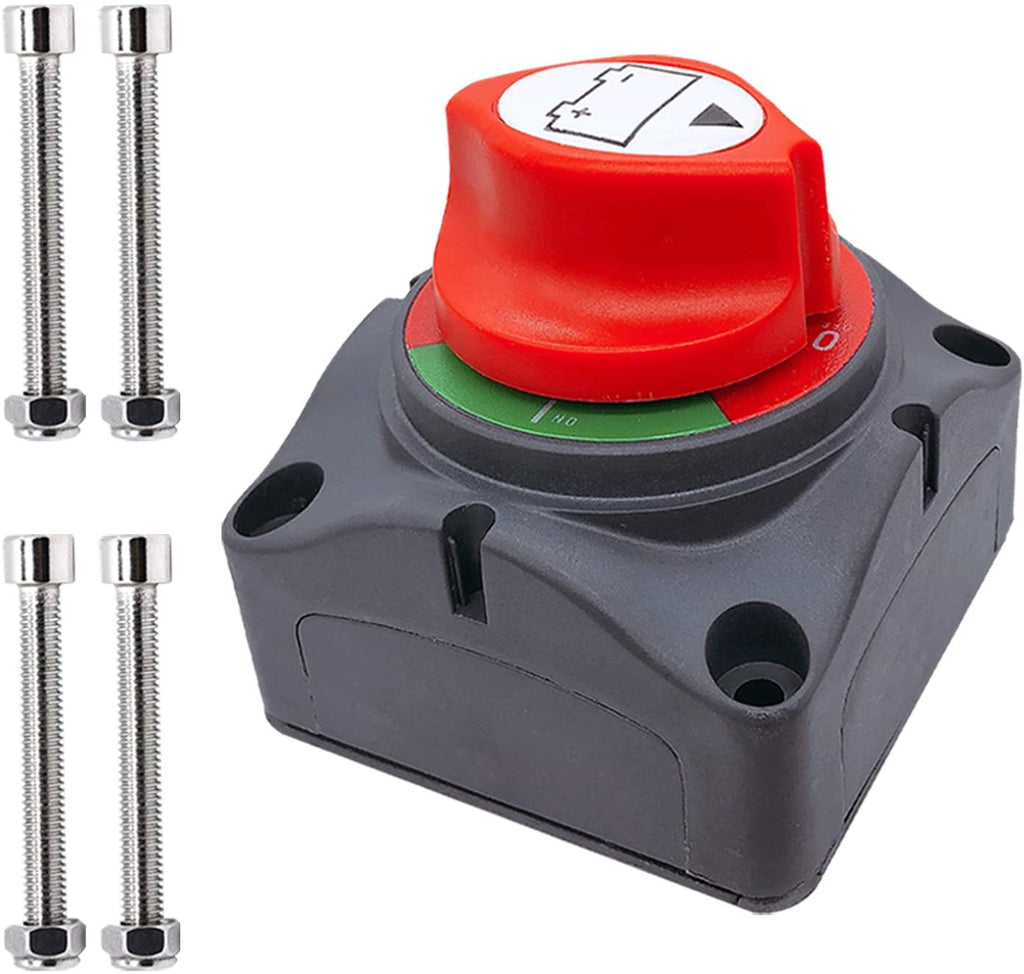 Battery Switch, 12-48 V Battery Power Cut Master Switch Disconnect Isolator for Car, Vehicle, RV and Boat (On/Off)