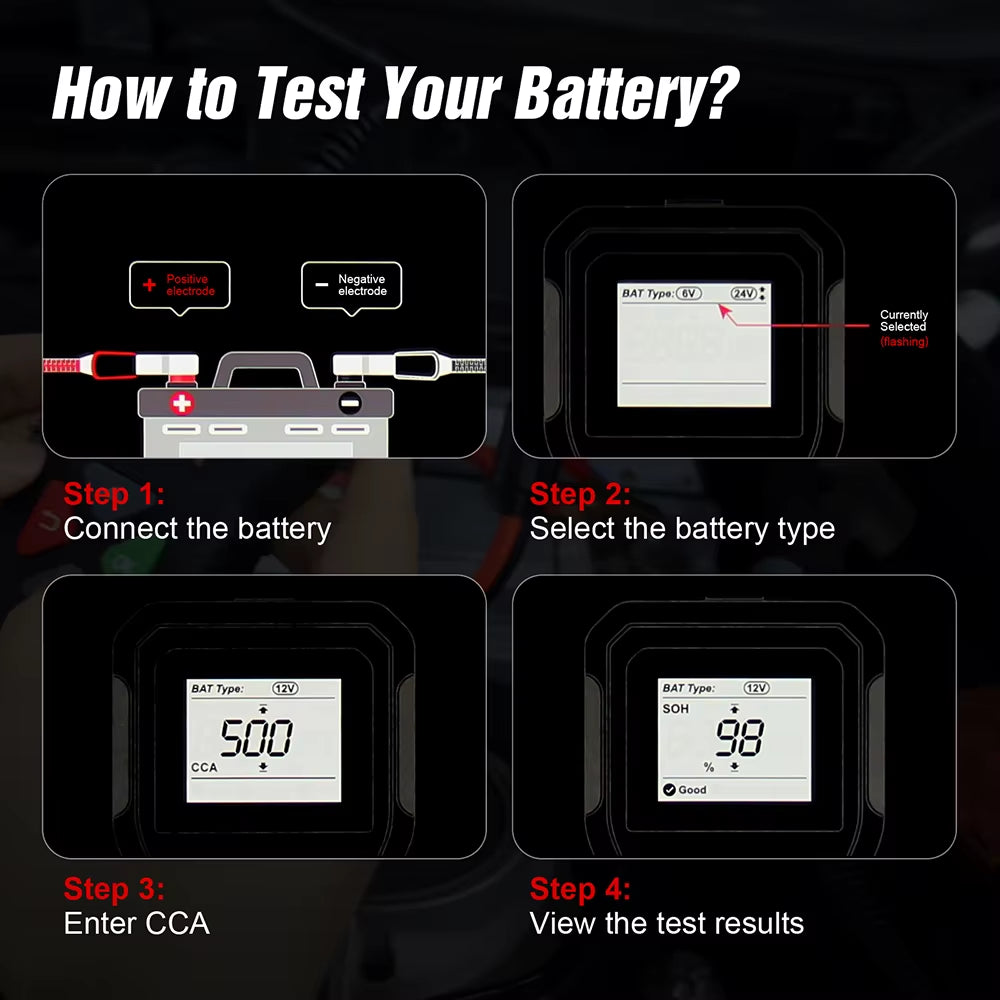 Car Battery Tester 100-2000 CCA Car Battery Tool 6V 12V 24V Car Battery Tester Car Battery Analyzer BM550 Battery Testing Tool