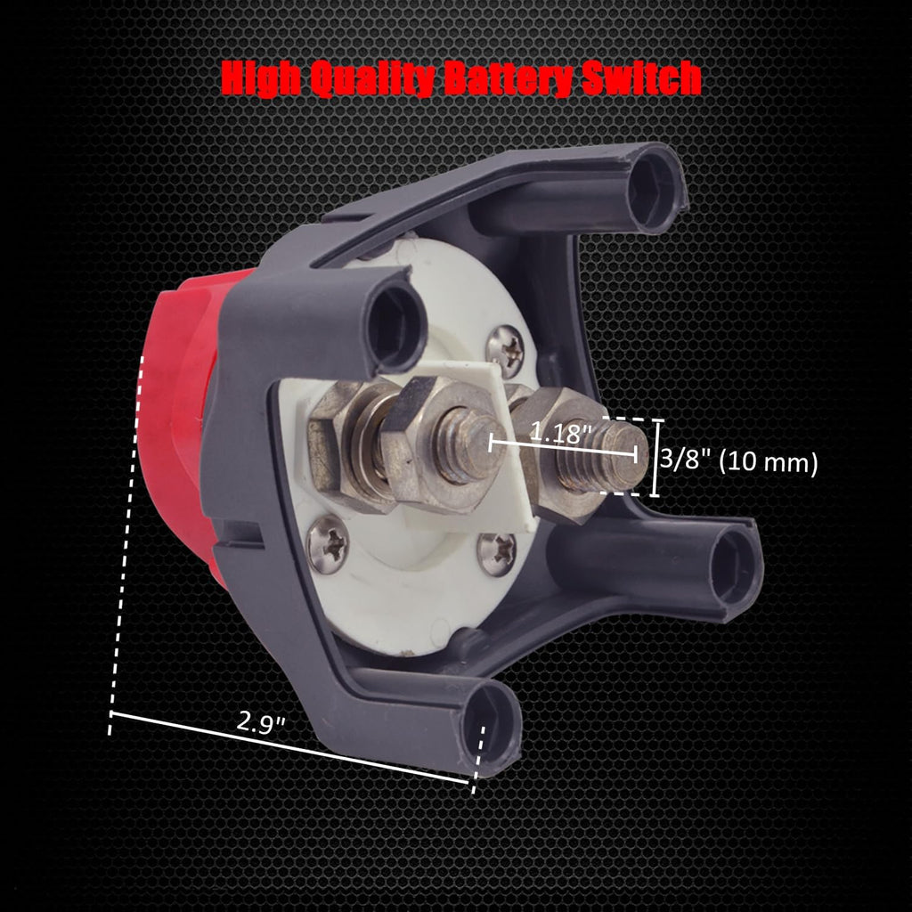 Battery Switch, 12-48 V Battery Power Cut Master Switch Disconnect Isolator for Car, Vehicle, RV and Boat (On/Off)
