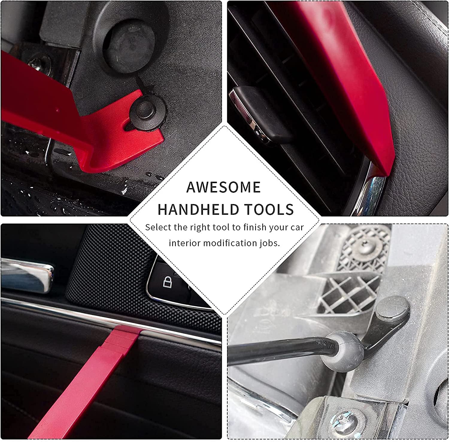 Auto Trim Removal Tools Kit,  15Pcs Car Panel Removal Tool Interior Trim Kit Fastener Rivet Remover Plastic Pry Tool Set - Removal of Car Door Panels, Fasteners, Molding, Dashboards, Wheel Hubs