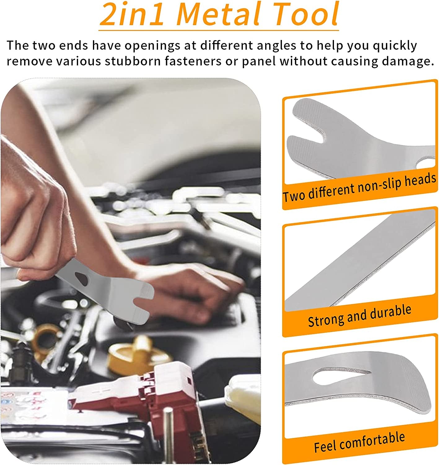 Auto Trim Removal Tools Kit,  15Pcs Car Panel Removal Tool Interior Trim Kit Fastener Rivet Remover Plastic Pry Tool Set - Removal of Car Door Panels, Fasteners, Molding, Dashboards, Wheel Hubs